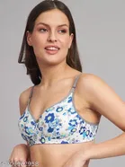 Cotton Blend Printed Padded Bra for Women 