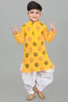 Cotton Printed Kurta with Patiyala Set for Boys 