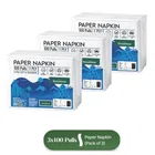 TerraHome Large Tissue Paper Napkins, 1 Ply, 27x30cm [3x100 Pieces] 