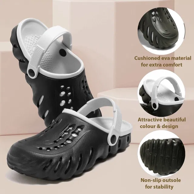 Clogs for Men (Black & Grey, 7)