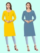 Crepe Solid Kurtis for Women 