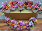 Plastic Artificial Flowers, Multioclor, Pack of 10