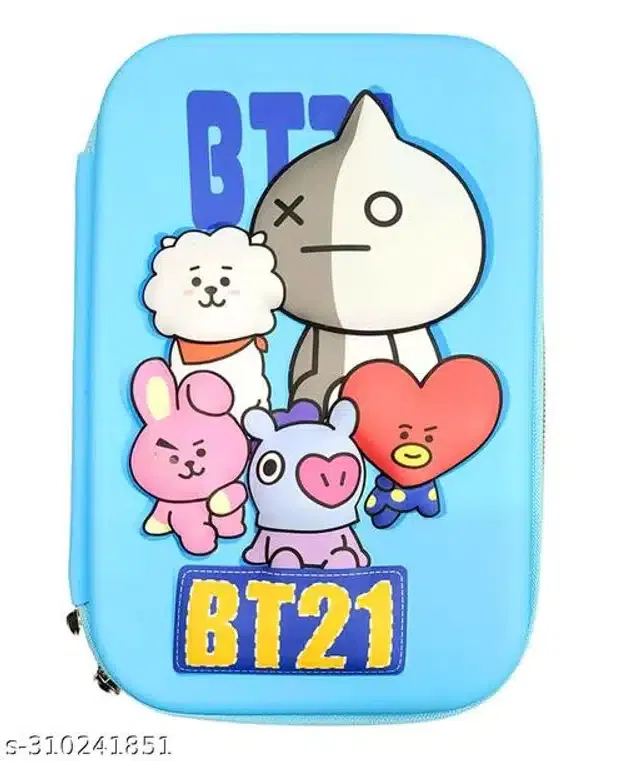 Cartoon Theme Pencil Case (Blue)