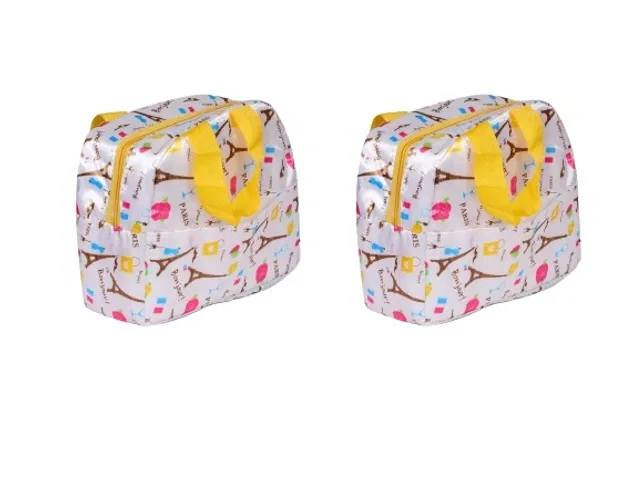Canvas Lunch Box Bags (Yellow, Pack of 2)