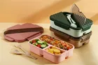 KS Striped Plastic Lunch Box, Assorted Pack of 1