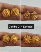 Traditional Trend 1Gm Gold Plated Earrings For Women [Pack Of 4 Pair} Alloy Stud Earring