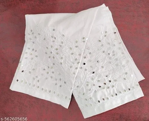 Cotton Solid Pant for Women, White (6XL)