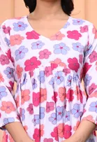 Rayon Floral Print Short Kurti for Women 