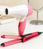 2 Pc Combo Set of Foldable Hair Dryer & Hair Straightner