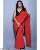 Georgette Saree for Women, Red 