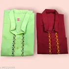 Cotton Solid Kurta for Men, Maroon & Mint Green, Pack of 2 