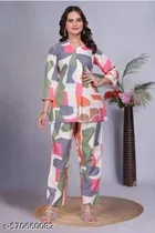 Cotton Printed Kurta Set for Women 