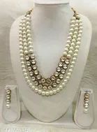 Stylish Kundan & Alloy Women’S Jewellery Sets, White