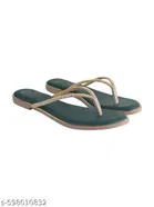 Shoetopia Green Textured Flat Sandals 