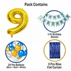9th Happy Birthday Balloon Decoration Kit, Blue, Set of 1