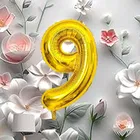 Foil Balloon for Birthday Celebration, No. 9 