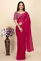 Georgette Woven Design Saree for Women 
