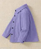 Self Design Cotton Blend Long Sleeve Polo for Boys 