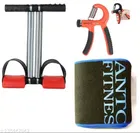 Double Spring Tummy Trimmer with Hand Gripper & Sweat Belt 