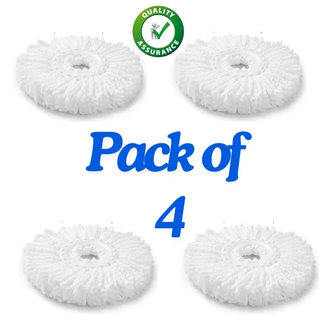 Bzore Spin Mop Refills (White, Pack of 4)