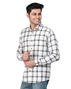 Cotton Blend Full Sleeves Chequered Shirt for Men 