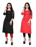 Crepe Solid Kurtis for Women 