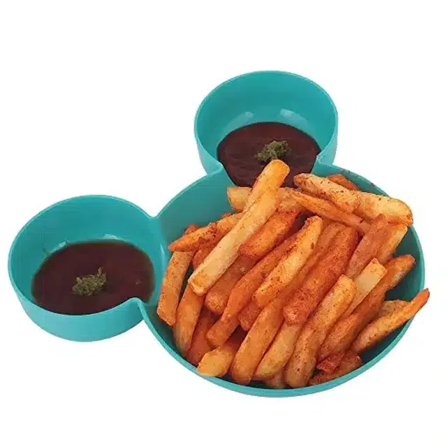 Unbreakable Plastic Food Serving Plate, Pack of 2, Assorted