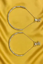 Silver Plated Anklets for Women (Silver, Set of 1)