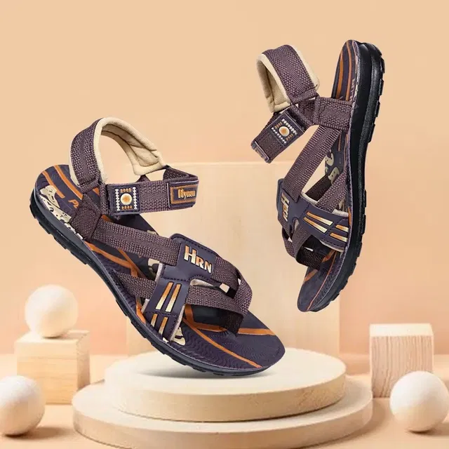 Casual Synthetic Sandals for Men (Brown, 8)