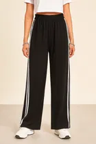 Poly Twill Straight Trouser / Pant for Women (Black, M)