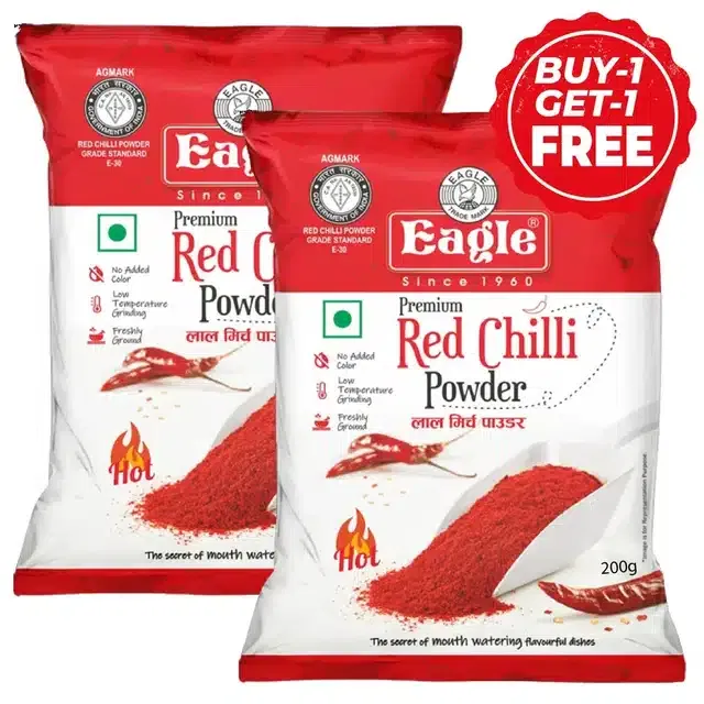ईगल रेड चिल्ली पाउडर 2X200 g ( 1 के साथ 1 मुफ्त )