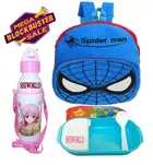 Fabric Backpack with Lunch Box & Water Bottle for Kids 