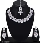 Alloy Necklace with Earrings & Maangtika for Women 