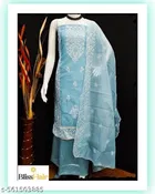 Embroidered Lucknowi Chanderi Cotton 5.85 meter 