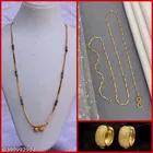 Combo of Alloy Mangalsutra with Chain & 1 Pair Earrings for Women 