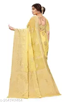 Linen Zari Woven Saree for Women 