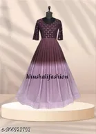 Colorblocked Pleated Gown for Women 