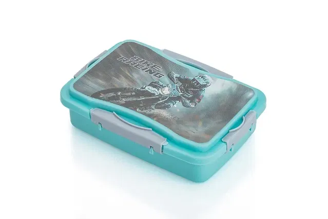Parikshit Bike Racing Lunch box for kids & school. (Blue)