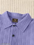 Self Design Cotton Blend Long Sleeves Polo for Boys 
