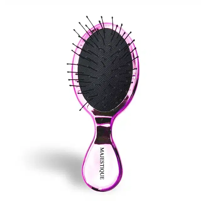 Majestique Mini Detangler Soft Ball Tipped Nylon Pin Handheld Massage Paddle Hair Comb for Adults & Kids (B-103)