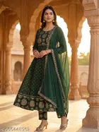 Printed Rayon Kurta Set for Women 