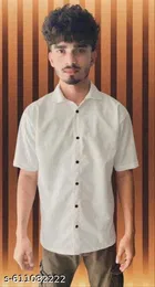 Lycra Solid Shirt for Men, White 