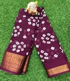 Linen Bandhani Saree for Women 