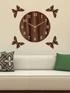 MDF Wall Clock with Butterfly