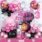 Masha & Bear Theme 3rd Happy Birthday Decoration,Multicolour,Set Of 1