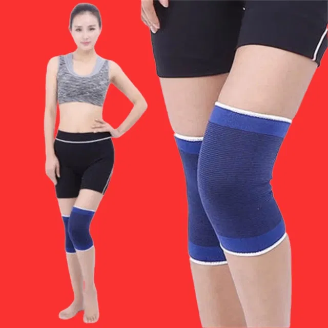 Polyester Solid Knee Sleeves for Women (Blue, Set of 1)