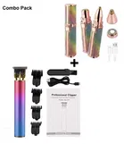 2-in-1 Painless Eyebrow & Nose Hair Remover and Electric Beard Trimmer, Professional T-Blades Carving Metal 