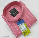 Cotton Blend Checked Shirt for Men, Pink 