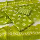 100% Cotton Green Batic with Katha Work Unstitched Suit (Light Green, Free size)