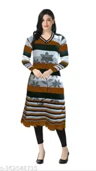 Woolen Printed Kurti for Women 